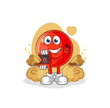 the bowling ball propose with ring. cartoon mascot vecto