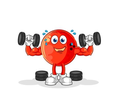 the bowling ball weight training illustration. character vecto