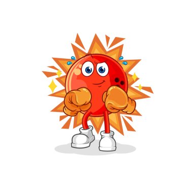 the bowling ball boxer character. cartoon mascot vecto