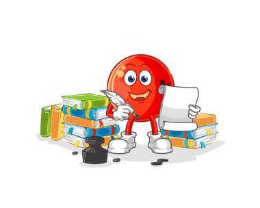 the bowling ball writer vector. cartoon characte