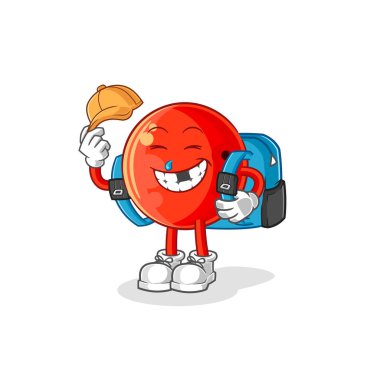 the bowling ball goes to school vector. cartoon characte