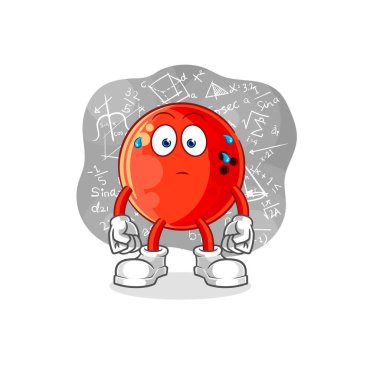 the bowling ball thinking hard vector. cartoon characte