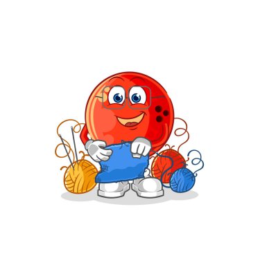 the bowling ball tailor mascot. cartoon vecto