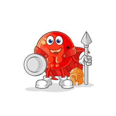the bowling ball spartan character. cartoon mascot vecto