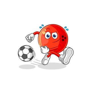 the bowling ball kicking the ball cartoon. cartoon mascot vecto