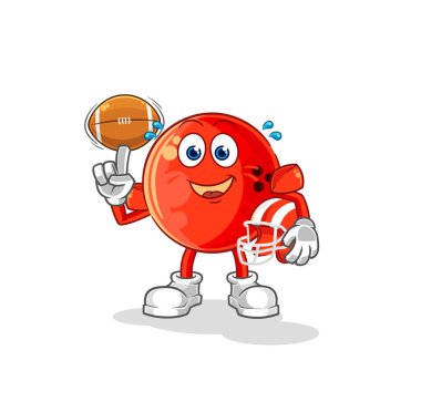 the bowling ball playing rugby character. cartoon mascot vecto