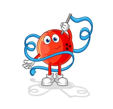 the bowling ball Rhythmic Gymnastics mascot. cartoon vecto