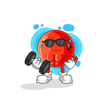 the bowling ball lifting dumbbell vector. cartoon characte
