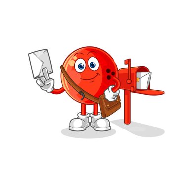 the bowling ball postman vector. cartoon characte
