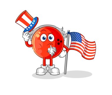 the bowling ball uncle sam character. cartoon mascot vecto