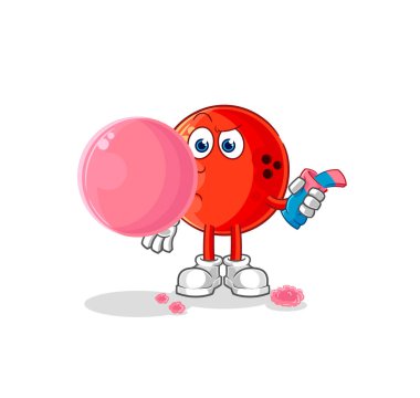 the bowling ball chewing gum vector. cartoon characte