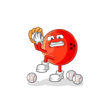 the bowling ball baseball pitcher cartoon. cartoon mascot vecto