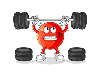 the bowling ball lifting the barbell character. cartoon mascot vecto