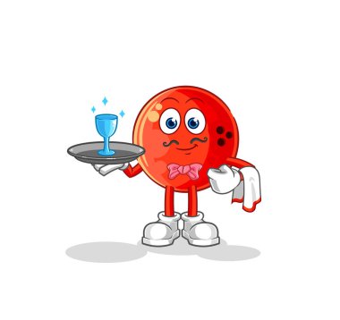 the bowling ball waiter cartoon. cartoon mascot vecto