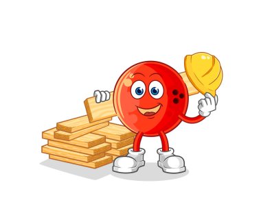 the bowling ball builder vector. cartoon characte