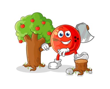 the bowling ball Carpenter illustration. character vecto