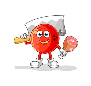 the bowling ball Butcher illustration. character vecto