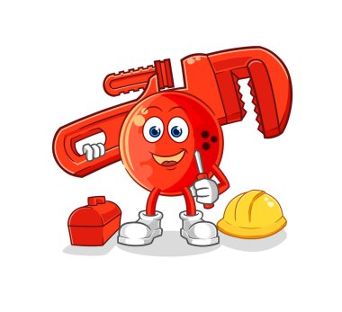 the bowling ball plumber cartoon. cartoon mascot vecto