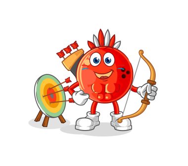 the bowling ball native american tribe. cartoon mascot vecto