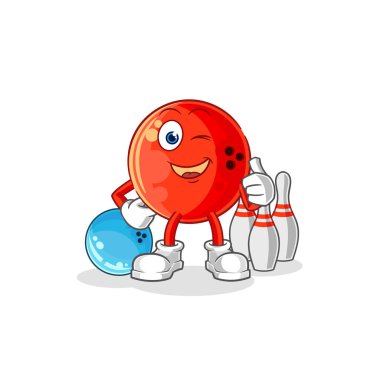 the bowling ball play bowling illustration. character vecto