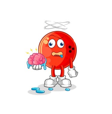 Bowling topu, beyin vektörü değil. karikatür