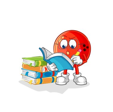 Bowling topu maskot çalışıyor. çizgi film vektosu