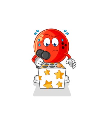 Bovling topu bir köstebek maskotuna vurdu. çizgi film vektosu