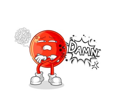 the bowling ball very pissed off illustration. character vecto