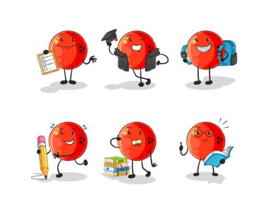 Bowling topu eğitimi karakterini belirler. karikatür maskotu vektosu