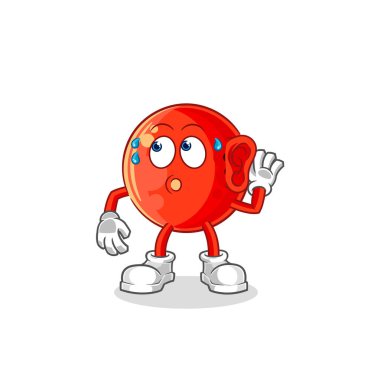 Bowling topu dinleme vektörü. karikatür