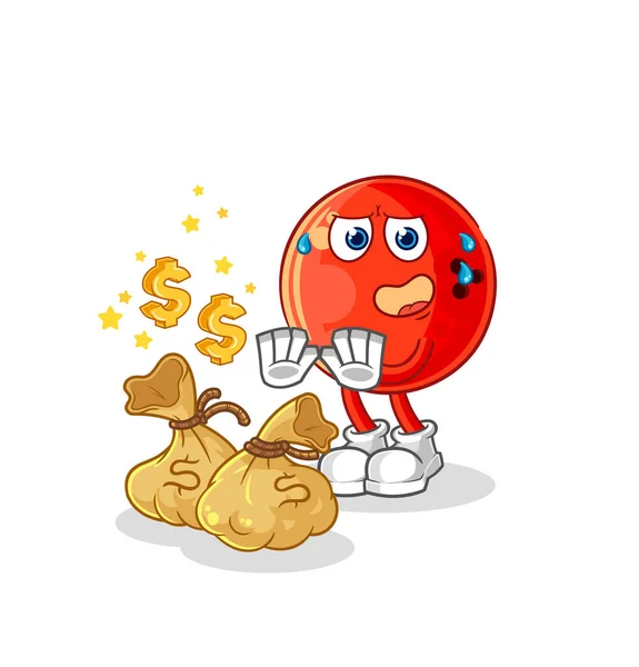 Bowling Ball Refuse Money Illustration Character Vecto — Image vectorielle
