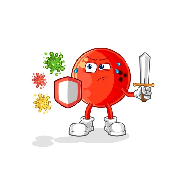 Bowling Ball Viruses Cartoon Cartoon Mascot Vecto — Stock Vector