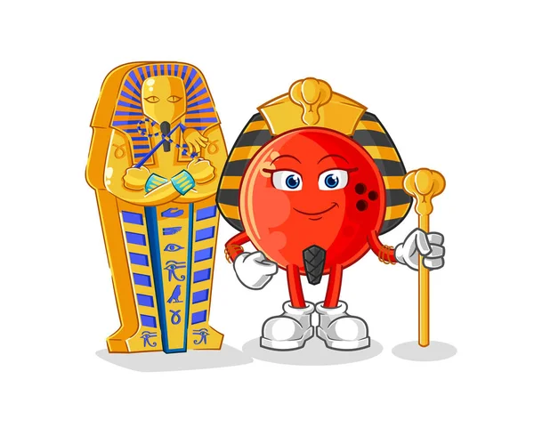 Bowling Ball Ancient Egypt Cartoon Cartoon Mascot Vecto — Stock Vector