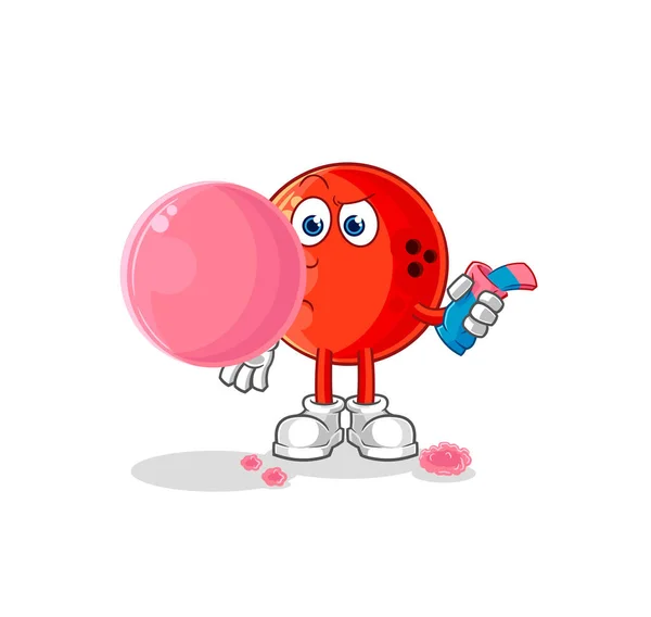 Bowling Ball Chewing Gum Vector Cartoon Characte — Stockový vektor
