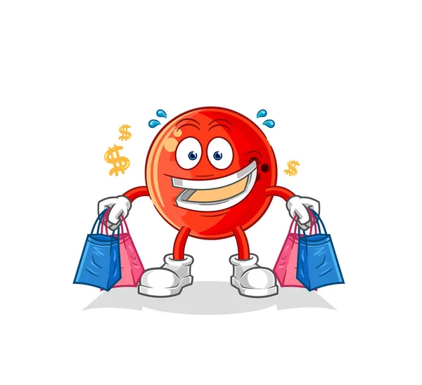 Bowling Ball Shoping Mascot Cartoon Vecto — Διανυσματικό Αρχείο