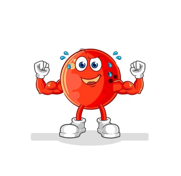 Bowling Ball Muscular Cartoon Cartoon Mascot Vecto — 图库矢量图片