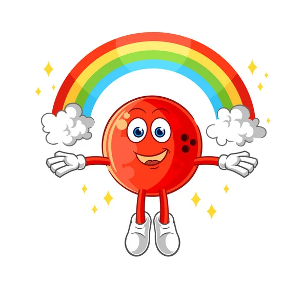 Bowling Ball Rainbow Cartoon Vecto — Vettoriale Stock