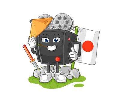 Japon film kamerası vektörü. karikatür