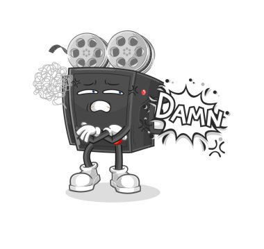 the film camera very pissed off illustration. character vecto