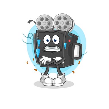 Film kamerası soğuk illüstrasyon. karakter vektosu