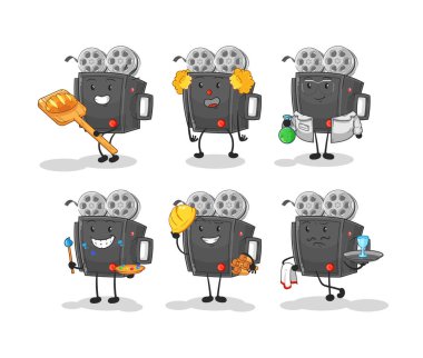 Film işi karakteri belirler. karikatür maskotu vektosu