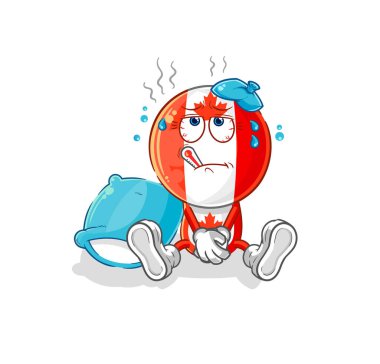 Kanada bayrağı hasta vektörü. karikatür