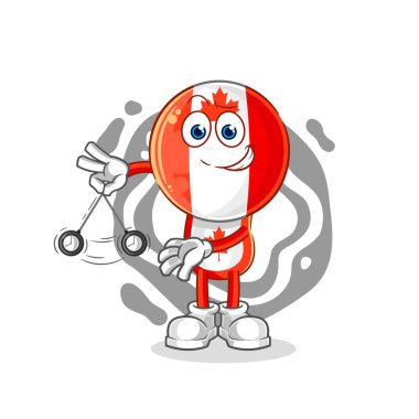 Kanada bayrağı hipnotize edici çizgi film. karikatür maskotu vektosu