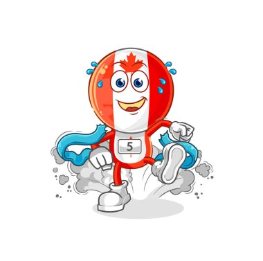 Kanada bayrağı baş koşucusu. karikatür maskotu vektosu