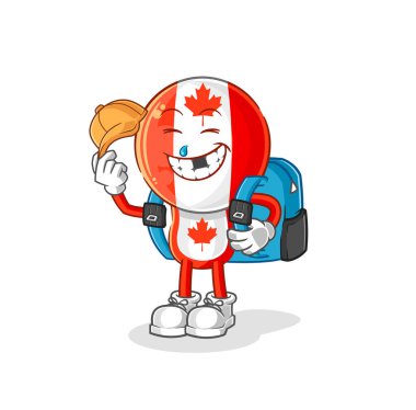 Kanada bayrağı okul vektörüne gidiyor. karikatür
