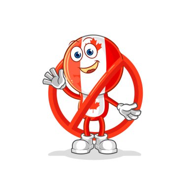 Kanada bayrak kafa maskotuna hayır demek. çizgi film vektosu