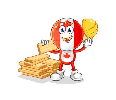 Kanada bayraklı kafa yapıcı vektörü. karikatür