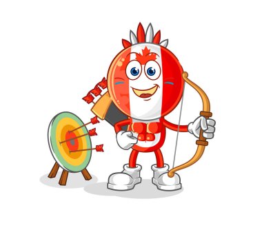 Kanada bayrağı Amerikan yerlilerinin başı. karikatür maskotu vektosu