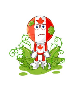 Kanada bayrağı uzun zamandır maskotu bekliyor. çizgi film vektosu