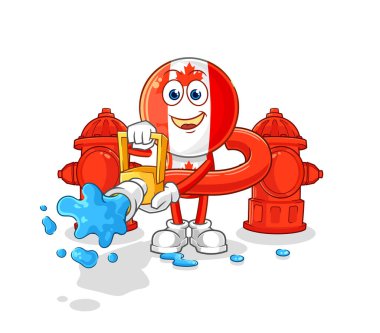 Kanada bayrak baş itfaiyeci vektörü. karikatür